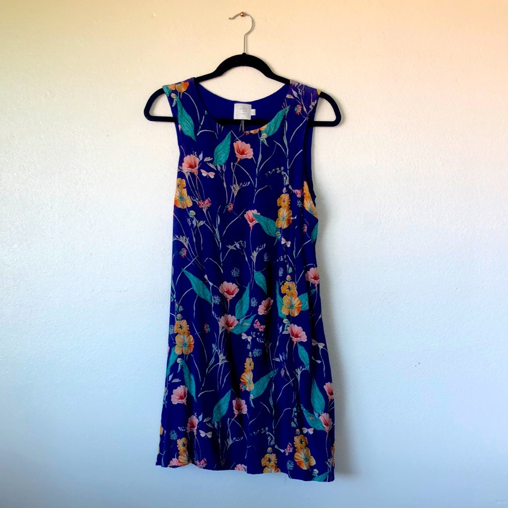 Anthropologie blue floral dress